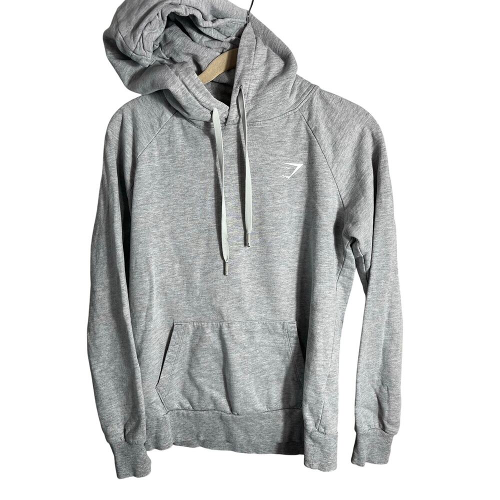 GYMSHARK XS women's standard gray hooded sweatshirt mari training sweater gym